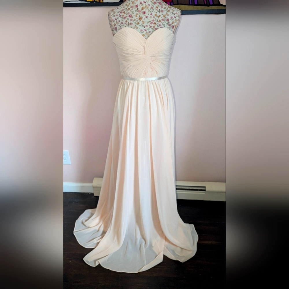 Elegant Cream May Queen Couture Strapless Gown